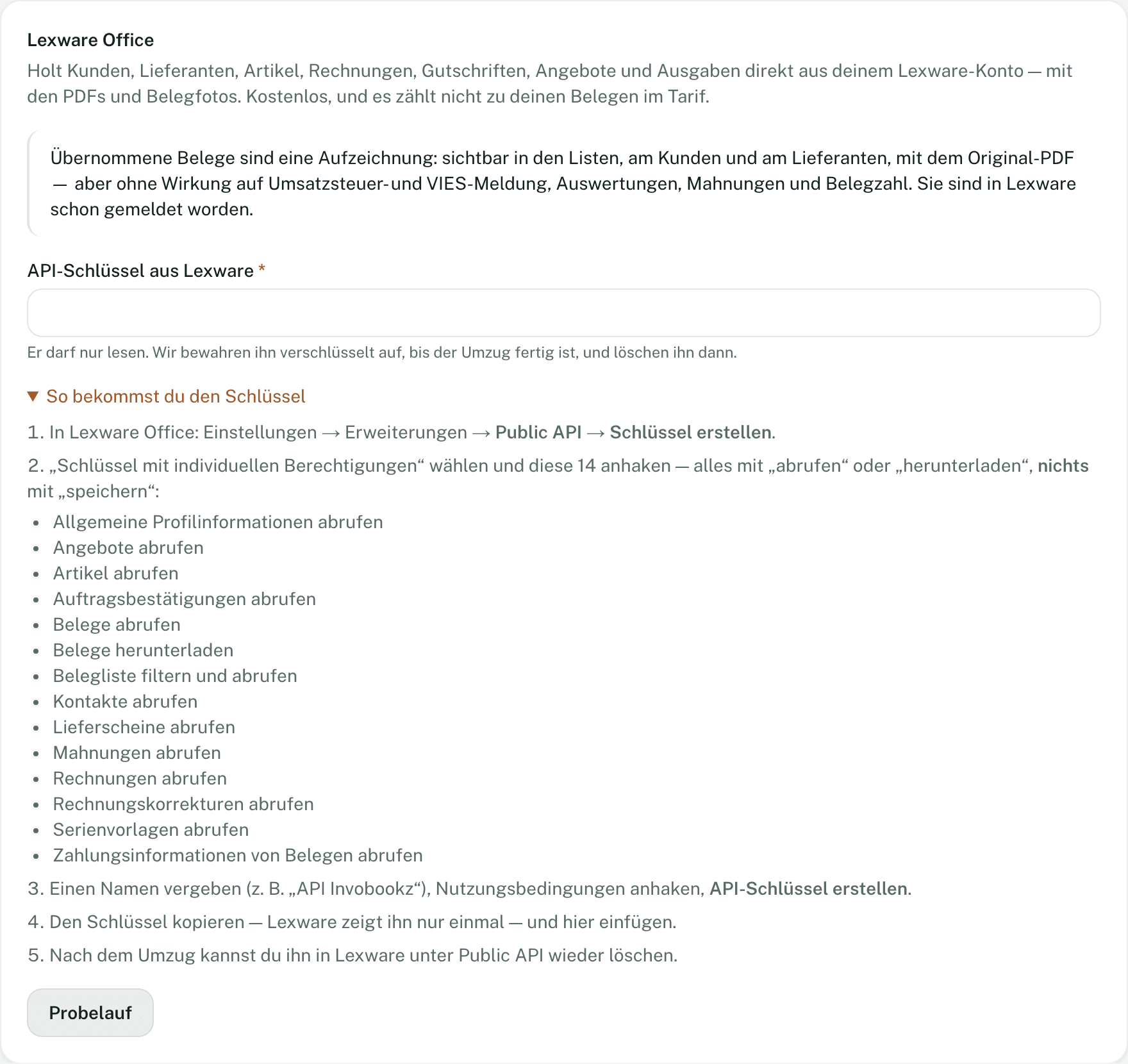 Die Umzugsmaske in Invobookz